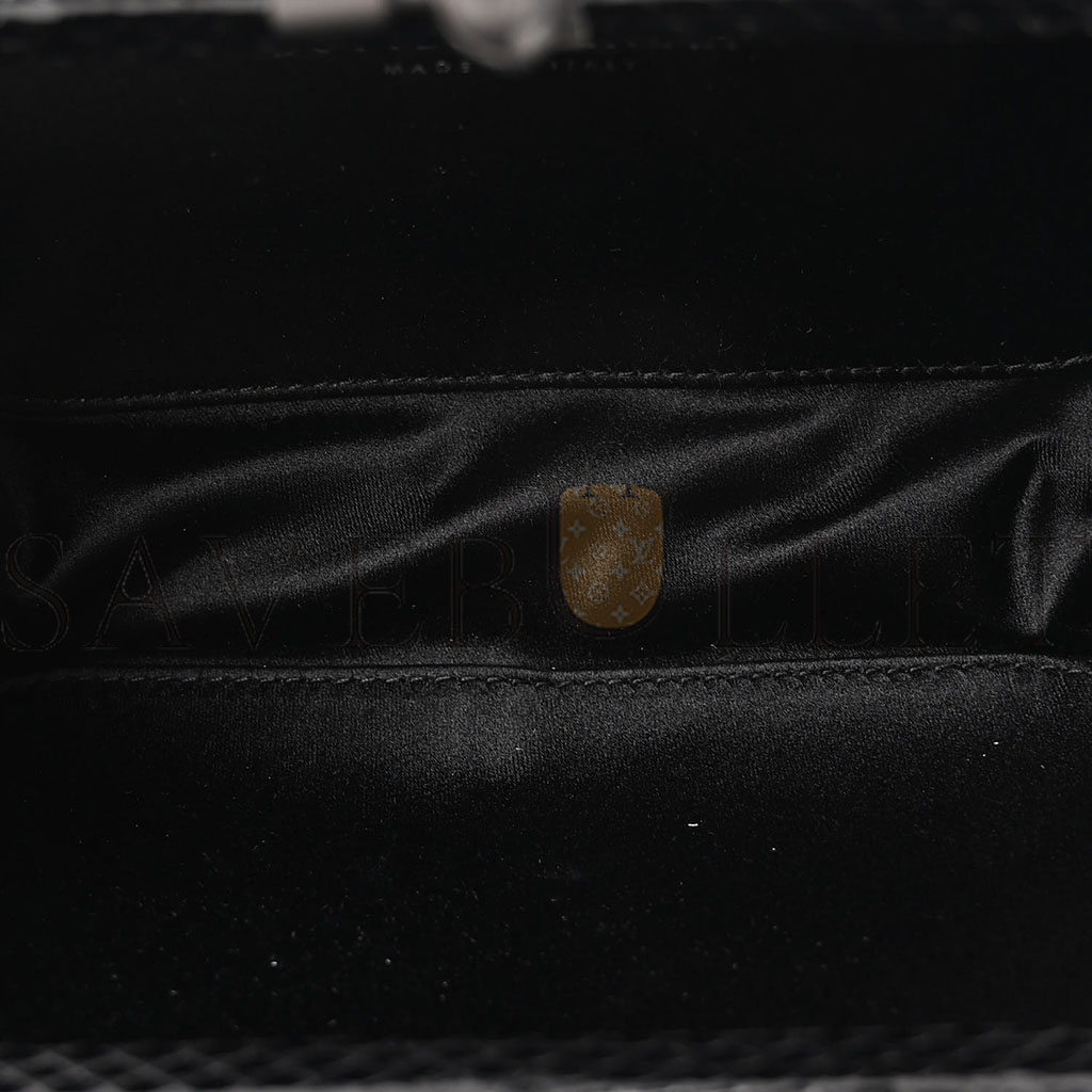 bo*te*ga Ve*ne*ta satin ayers intrecciato chain knot clutch black (17*10*5cm)